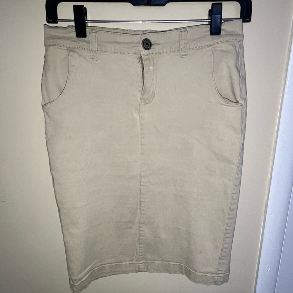 Khaki pencil skirt